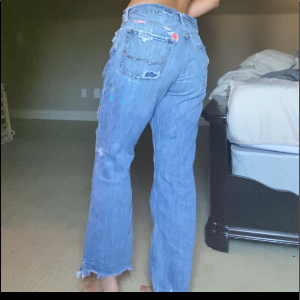 VINTAGE PATCHED/PAINTED JEANS - Picture 3 of 4